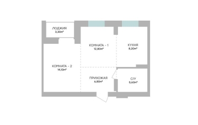 Продается 2 комн.