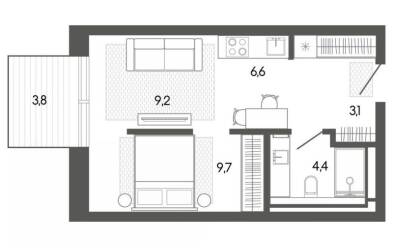 Продается 2 комн.