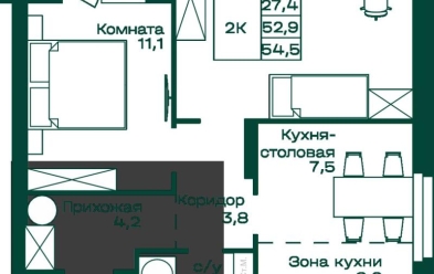 Продается 2 комн.