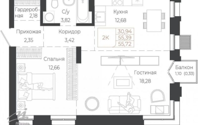 Продается 2 комн.