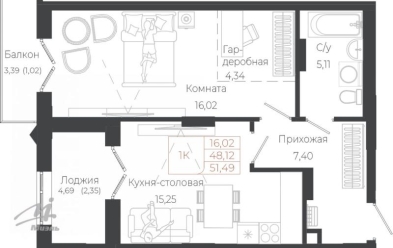 Продается 1 комн.