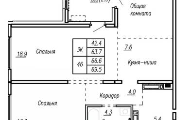 Продается 3 комн.