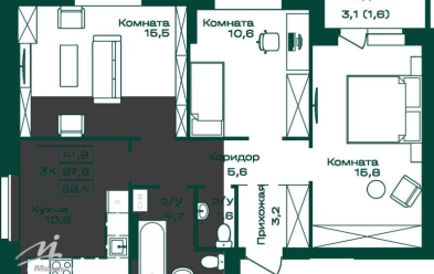 Продается 3 комн.