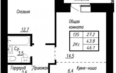 Продается 2 комн.