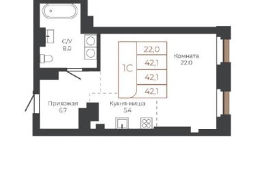 Продается 1 комн.