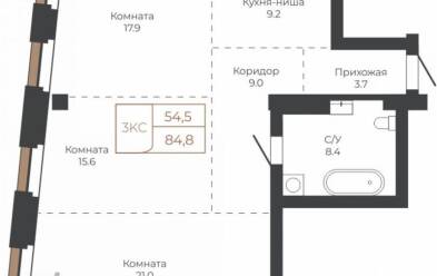 Продается 3 комн.