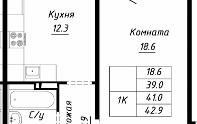 Продается 1 ком.