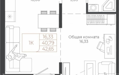 Продается 1 комн.