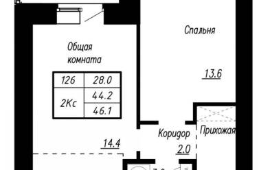 Продается 2 комн.